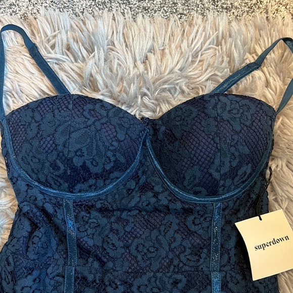 Super down navy corset dress size small - Picture 2 of 4